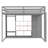 Full Size Wooden Loft Bed with Wardrobe, Shelves & Cabinet – Space-Saving Kids & Teen Bedroom Furniture, Gray+Pink-2099601930-2099601932