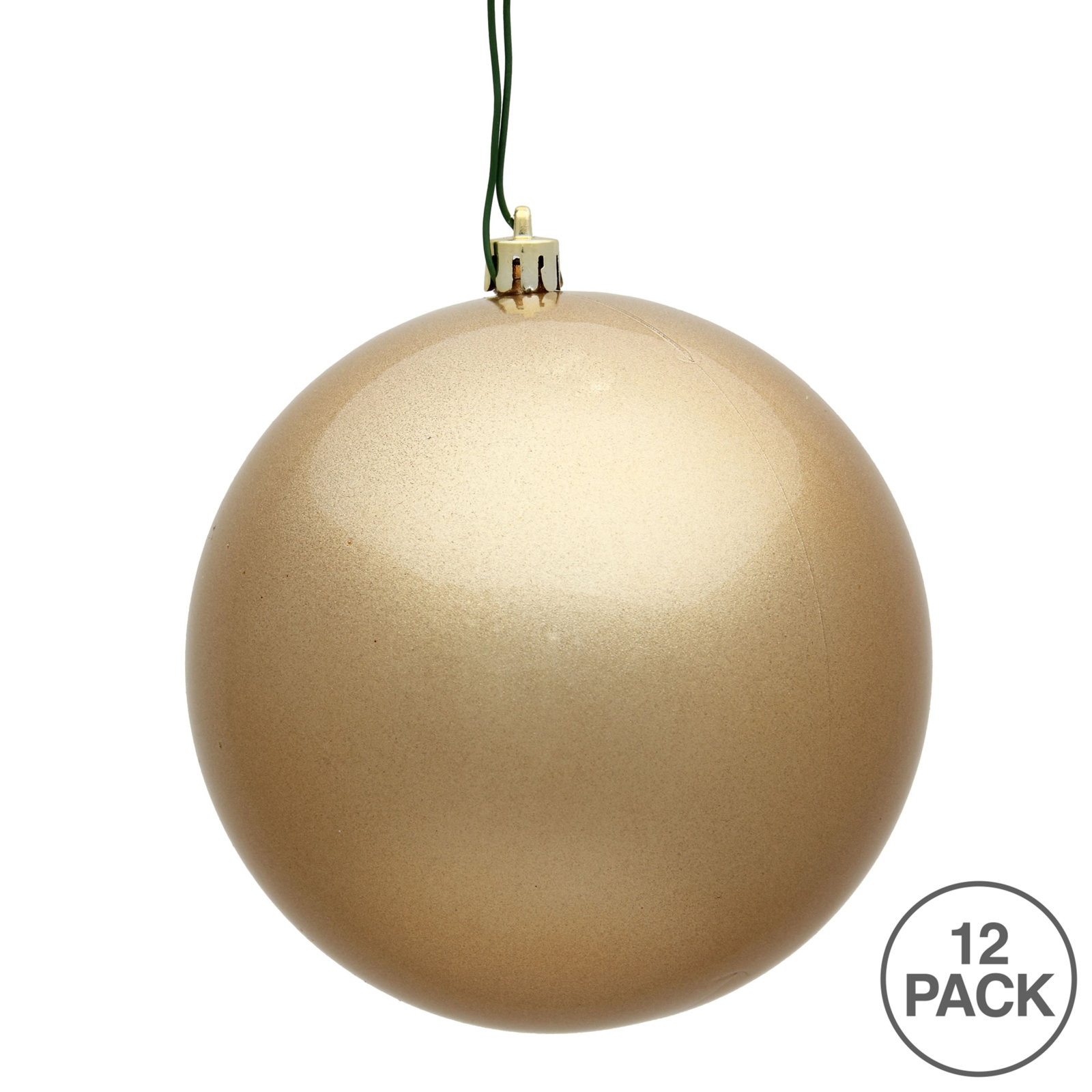 Holiday Décor Ball Ornament, Cafe Latte Candy, 3" H x 3" W x 3" D