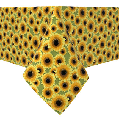 Rectangular Tablecloth, 100% Cotton, 60x104", Sunflower Bunch