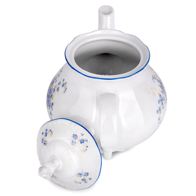 Forget-me-nots Bohemian Porcelain Tea Set of 14 for 6 Pers.
