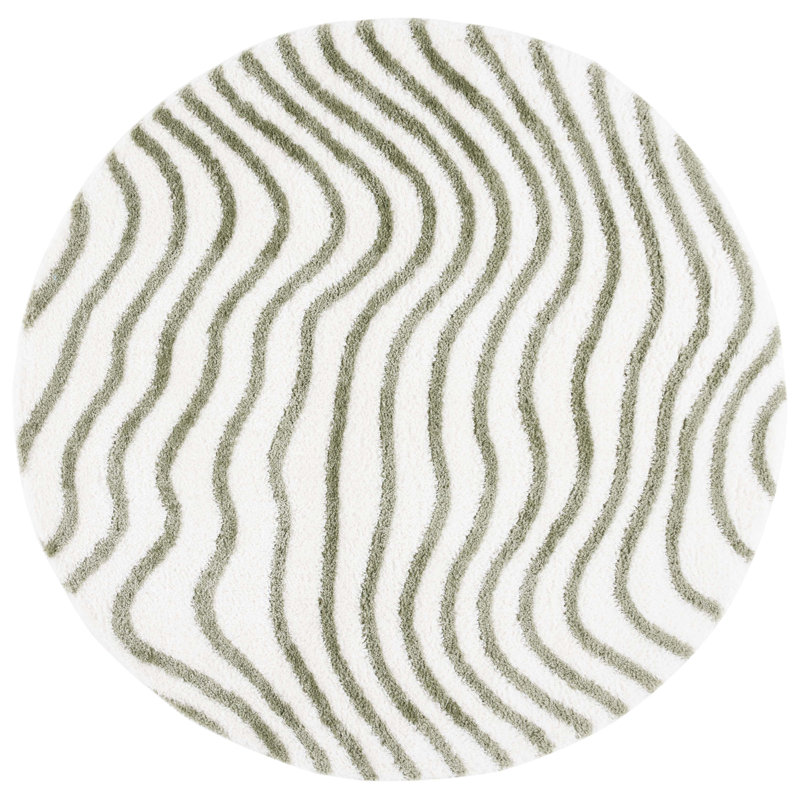 Karmelo Tahoe Shag Performance Abstract Rug, Round 6'7"