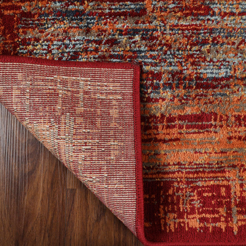 Ellagh 100% Polypropylene Farmhouse Striped Indoor Area Rug, Rectangle 8' x 10'