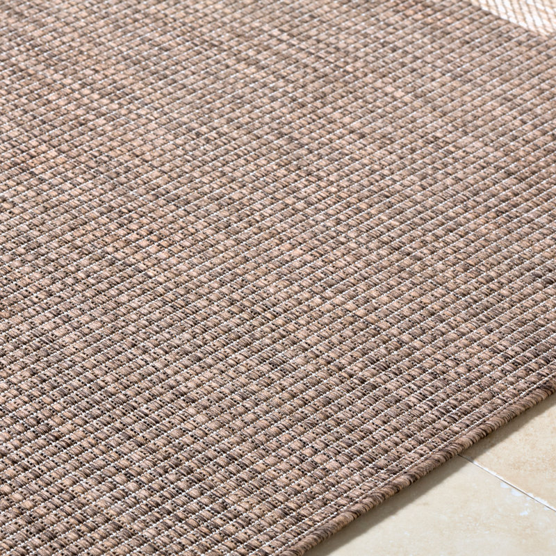 Galey Alix x Livabliss Boxwood Outdoor Machine Woven Rug, Rectangle 9'2" x 12', Brown