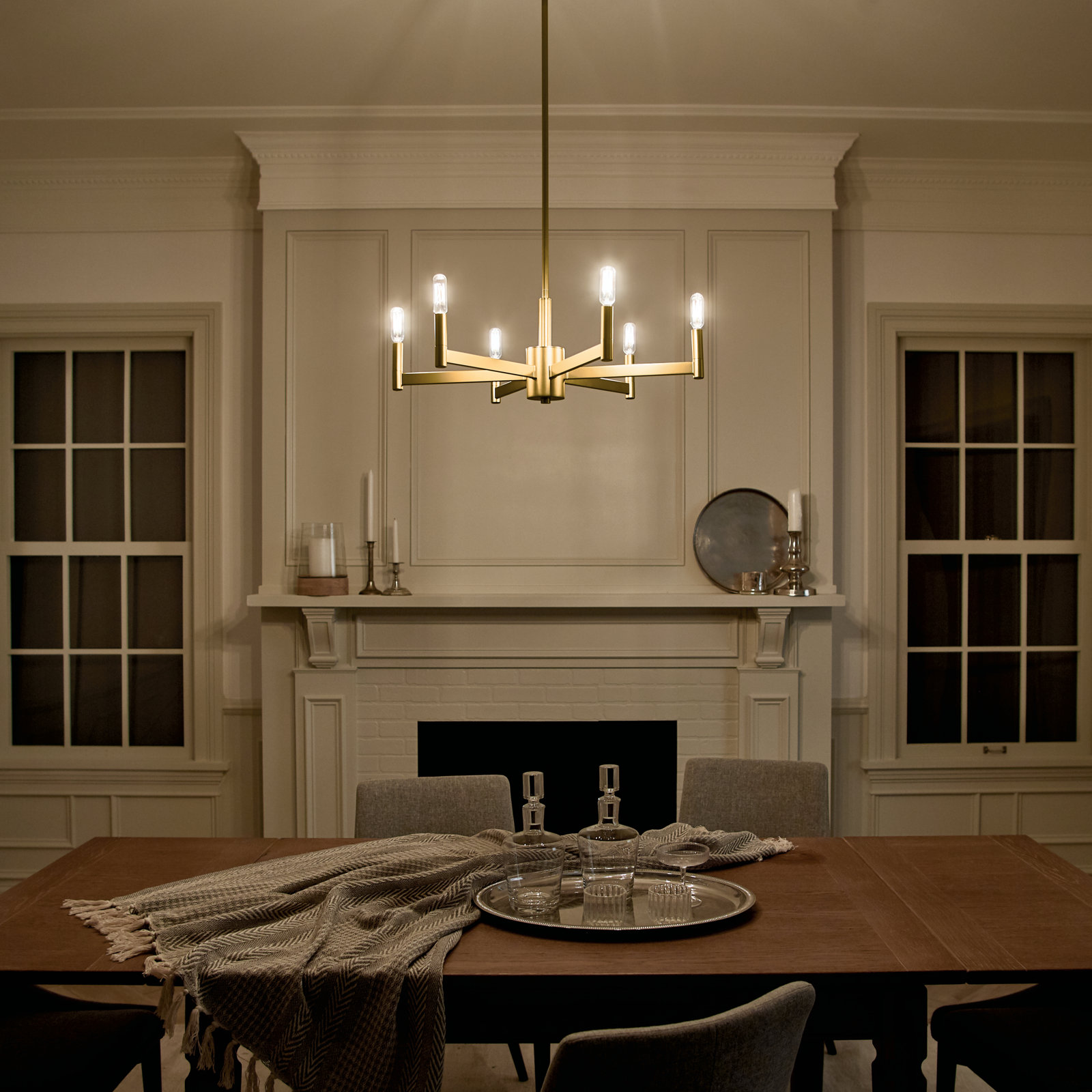 Tuscany Chandelier, 9.25'' H X 26'' W X 26'' D, Natural Brass
