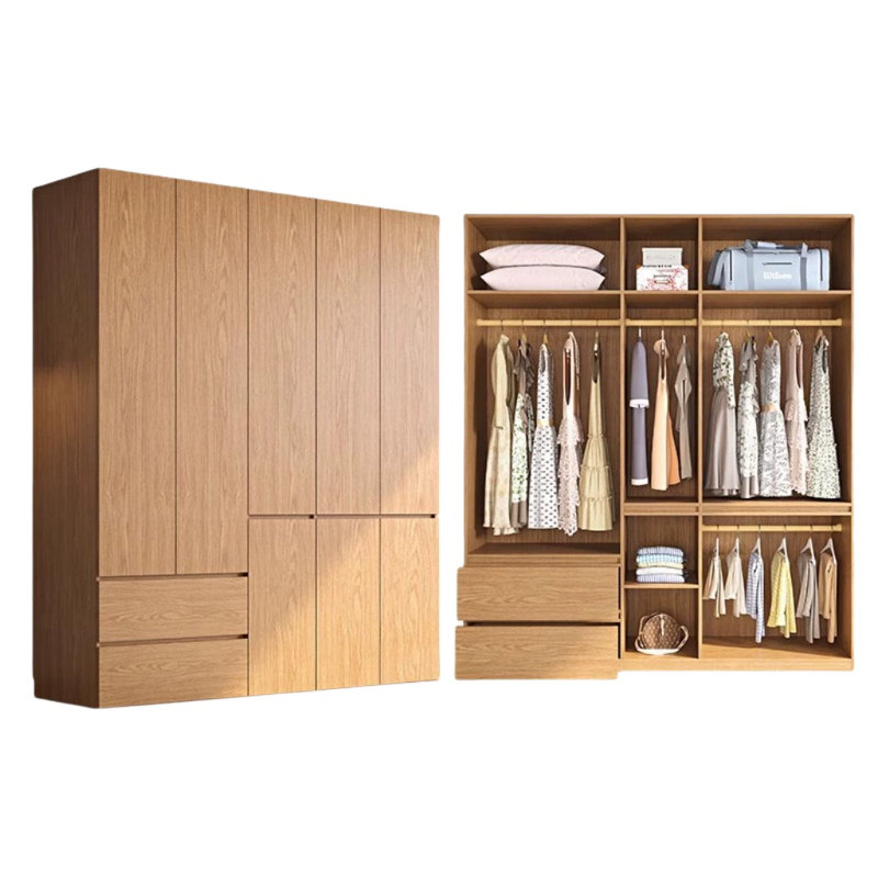 Simple And Generous Nostalgia Wardrobe, 94.49" H x 70.87" W x 23.62" D