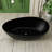 63" Egg-Shaped Wavy Curves Solid Surface Bathtub, Freestanding Seamless Deep Soak Tub with Drain & Overflow – Spa Sanctuary for Luxury Bathrooms-101056271