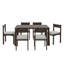 Ensemble de table de salle à manger pour 6 personnes Trexm, finition bois espresso avec fabrication en bois massif-129021020-129021022