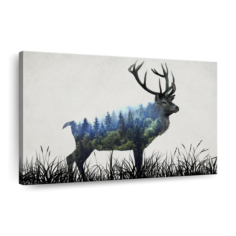 Abstract Forest Buck Canvas Print, 8" H x 12" W x 1" D