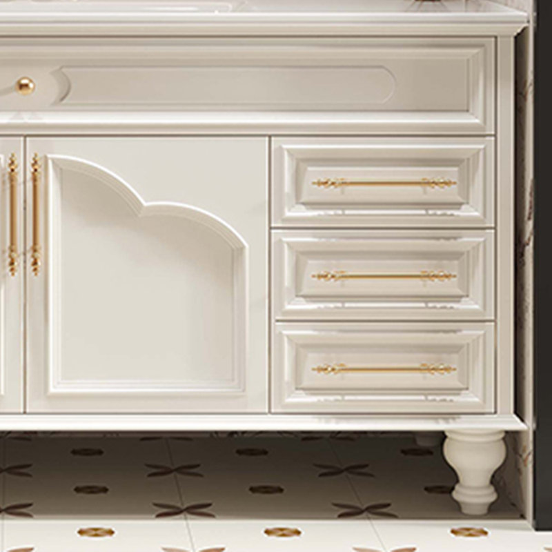 French style retro modern bathroom cabinet, 67", White