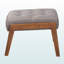Repose-pieds en tissu gris Finesse Mid-Century
