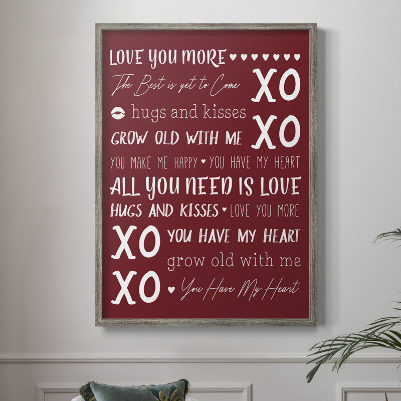 «Love You More», reproduction encadrée - bois massif, H 11 po x l 9 po