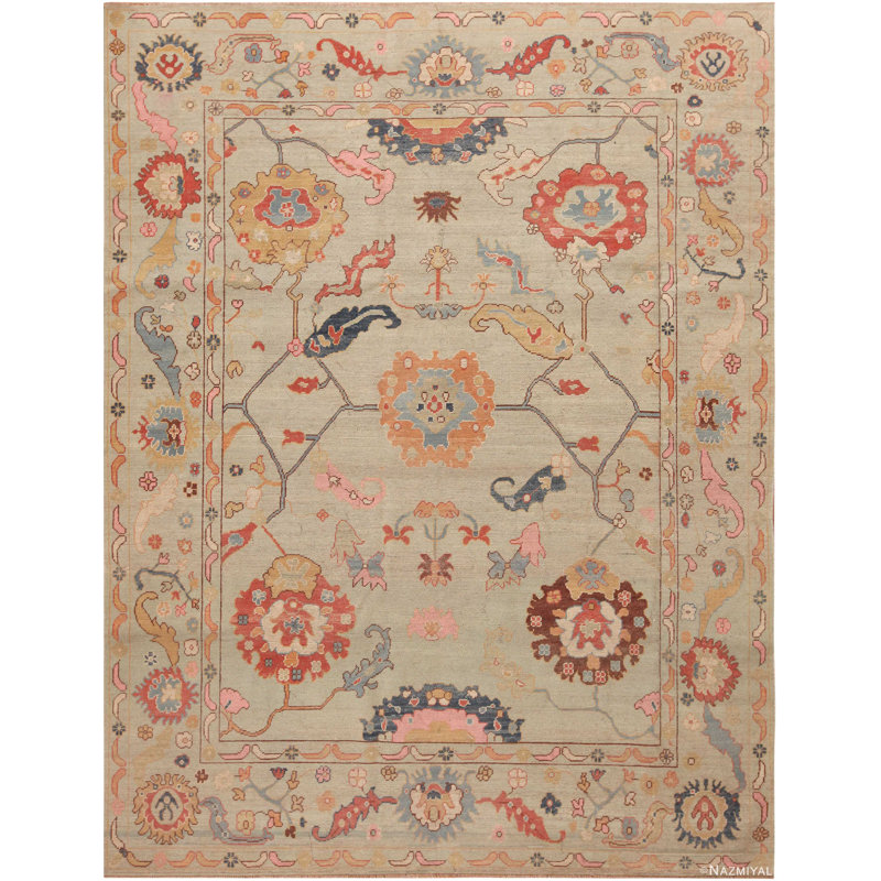 Tapis turc moderne unique en son genre Oushak