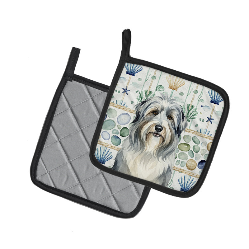 Paire de poignées en verre Bearied Collie