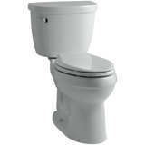 Cimarron Comfort Height 1.28 GPF (Water Efficient) Elongated Two-Piece Toilet with Aquapiston Flush Technology, Left-Hand Trip Lever and Insuliner Tank Liner (Seat Not Included)