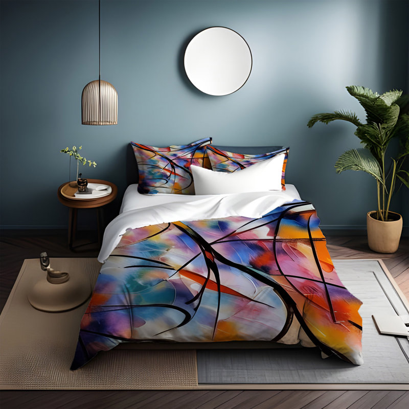 Polyester Abstract Duvet Cover, Housse de couette simple + 1 taie décorative pour