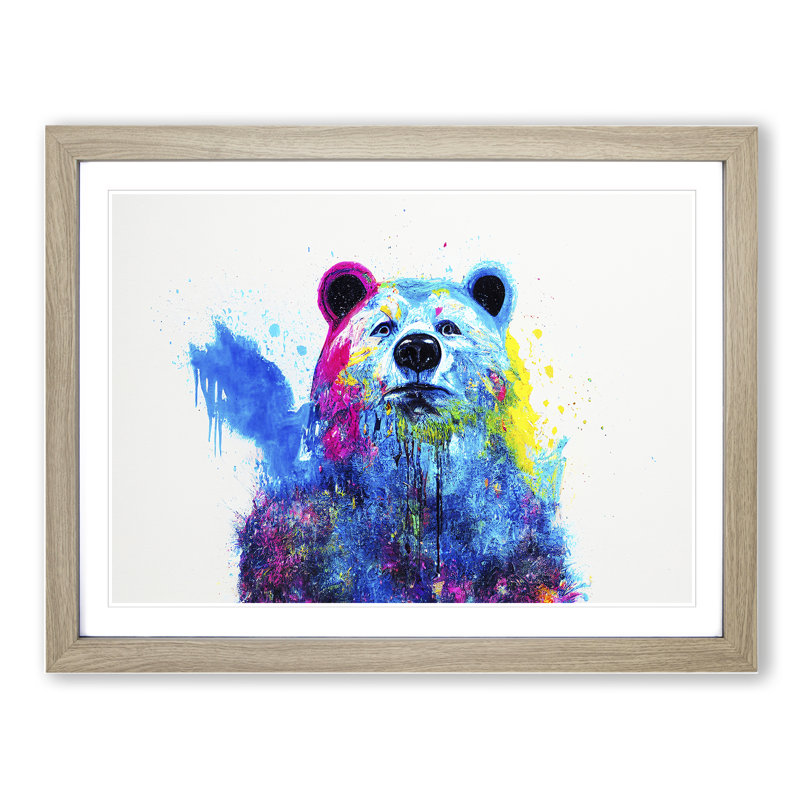 Bear Splash Vol.6 Abstract - Framed Print, 34cm H x 46cm W x 2cm D, Grey