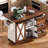 55.5" Kitchen Island With Drop Leaf, Barn Door, Adjustable Shelf, And Power Outlet For Storage Island, Outlet, Towel Rack, Dining Room Mobility,-380826931