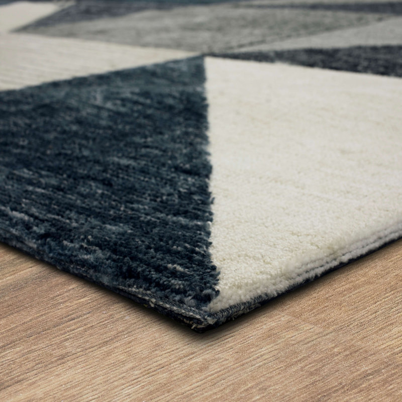 Emanuele Blue Geometric Flat Woven 8' x 10' Area Rug