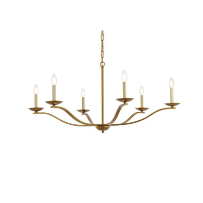 Henton 6 - Light Dimmable Wagon Wheel Chandelier
