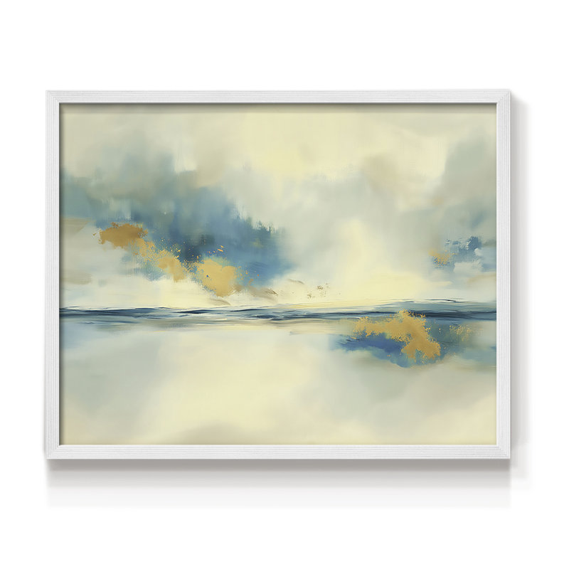 Abstrait, série XCVII, reproduction encadrée, H 16 po x l 20 po, Blanc