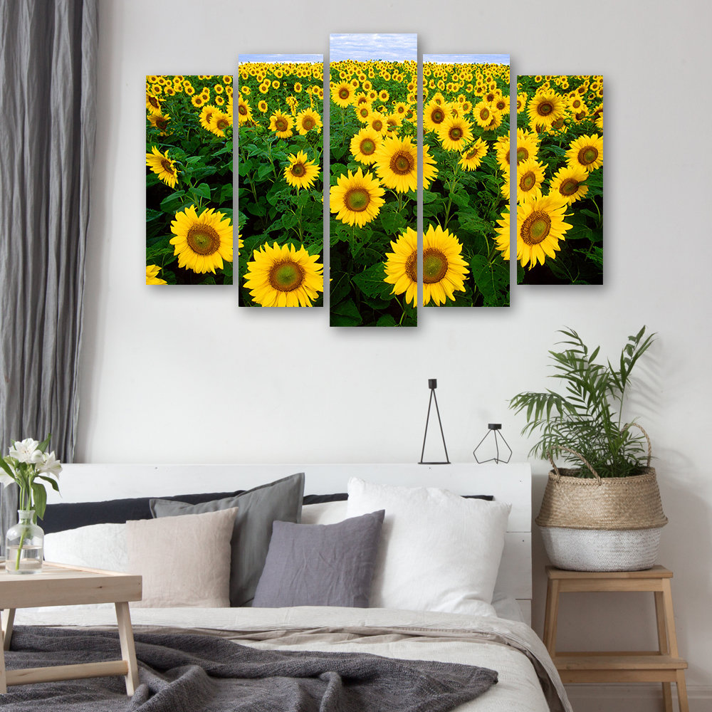 5-tlg. Leinwandbilder-Set Sunflowers Meadow