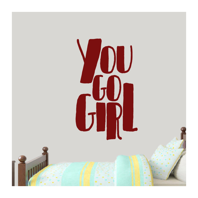 Text & Numbers Non-Wall Damaging Wall Decal, Cranberry