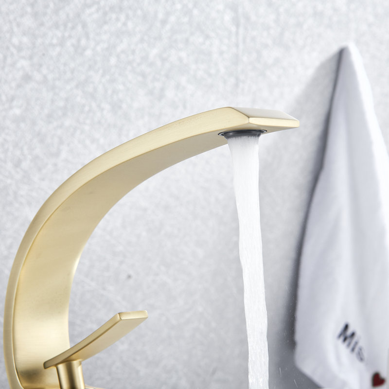 Bathroom Sink Faucet,Unique Design Single Handle Single Hole Brass Lavatory Vanity Faucet,Basin Mixer Tap with Supply Hose 