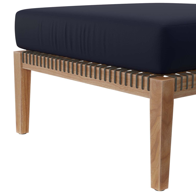 Clearwater Teak Wood 4-Piece Navy Outdoor Sectional Sofa