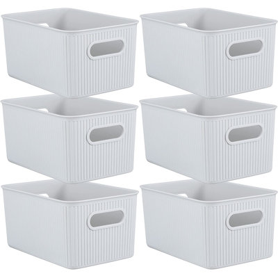 Plastic Ribbed Storage Baskets