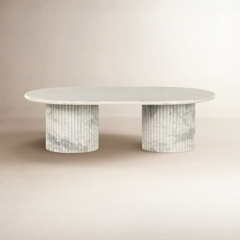 Oranda Marble Coffee Table, Polished White