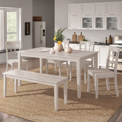 Alexa-Mae 6-Person Solid Wood Four-Leg Dining Set