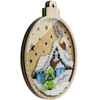 Bead embroidery kit on wood FLK-366