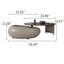 Table basse pivotante moderne 50,39 po avec plateau en verre trempé
