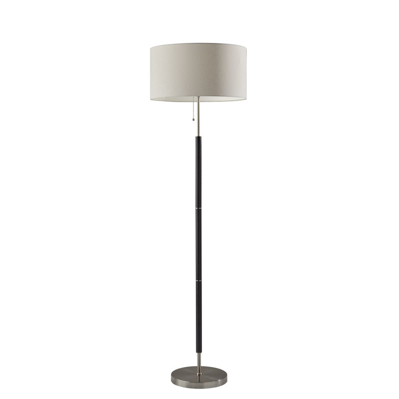 Lampe sur pied 65,5 po Fernando, Noir / gris, Blanc