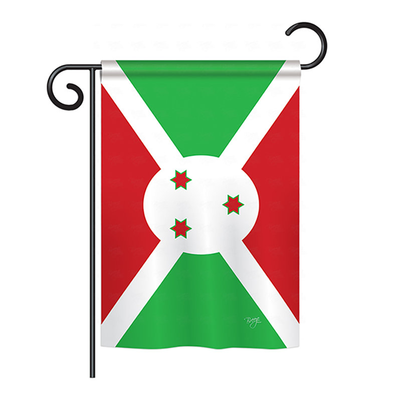 Drapeau pour maison 2 côtés en polyester burundi, H 40 po x l 28 po
