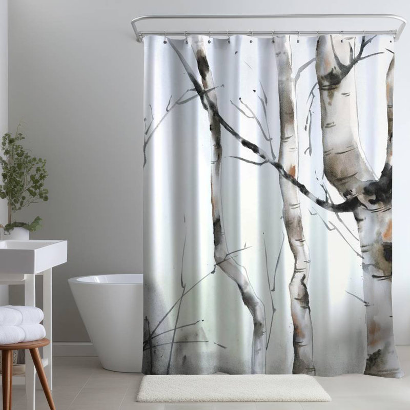 Shower Curtain LA133 – Polyester Shower Curtain, Dye Sublimation Print, 71" W × 74" L, Multicolor Gray