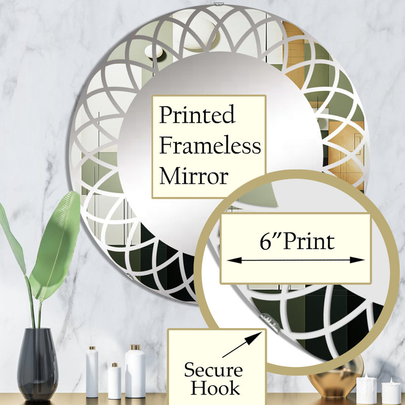 Claythorne - Miroir mural moderne rond, 32 po x 32 po