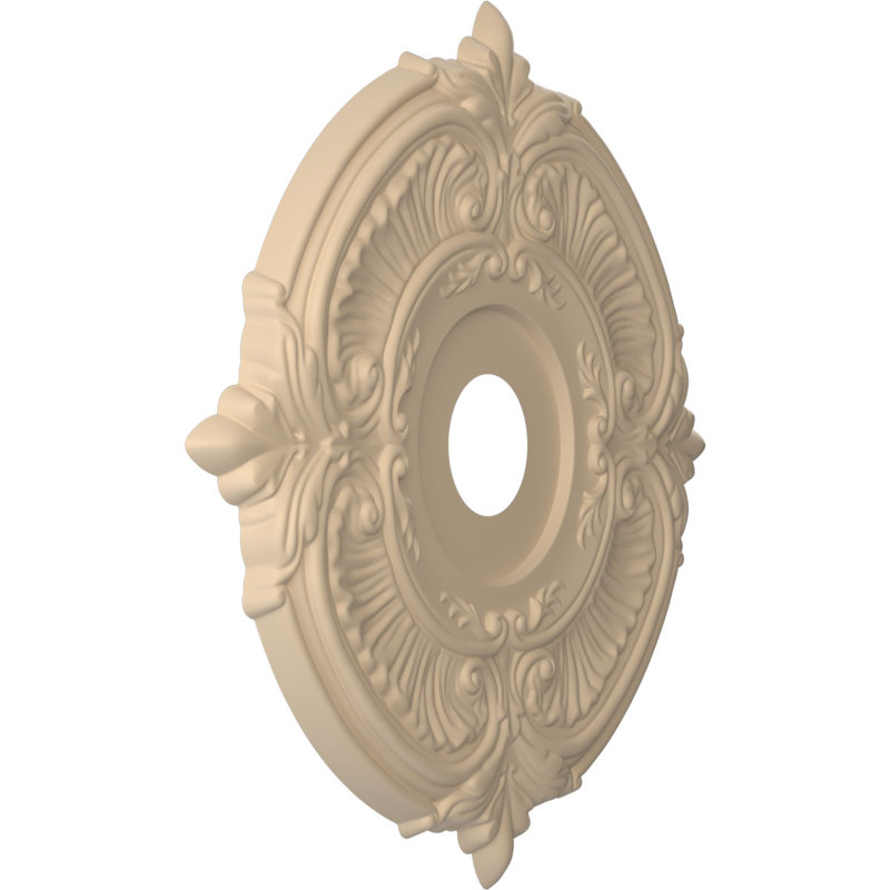 Attica Thermoformed PVC Ceiling Medallion, 19" H x 19" W x 1" D, UltraCover Satin Smokey Beige