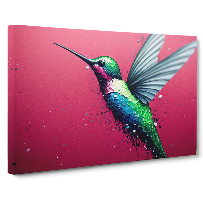 Painted Hummingbird Vol.1 Abstract - Wrapped Canvas, 35cm H x 50cm W x 3cm D