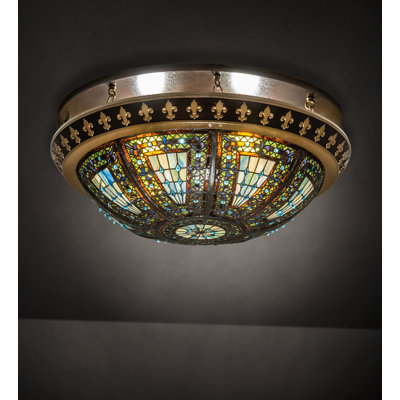 Plafonnier encastré 4 lumières Fleur-de-lis 24 po