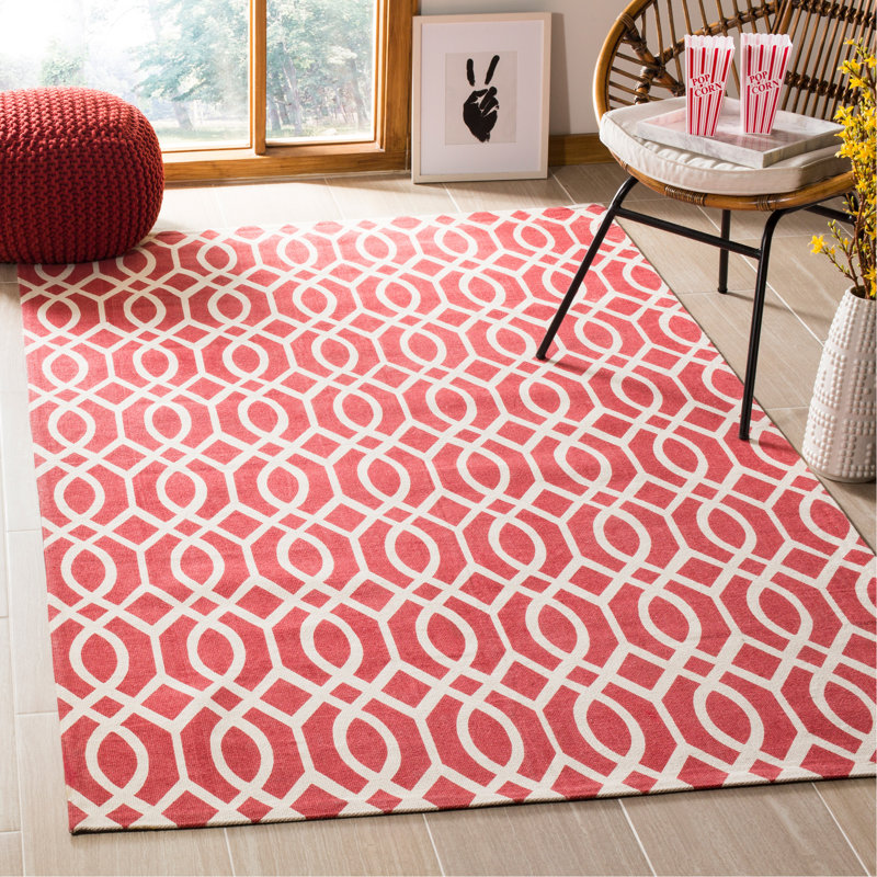 Nolan Hand Loomed Cotton Geometric Rug, Rectangle 5' x 8'