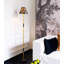 Décoration florale rétro à abat-jour conique d'inspiration bambou