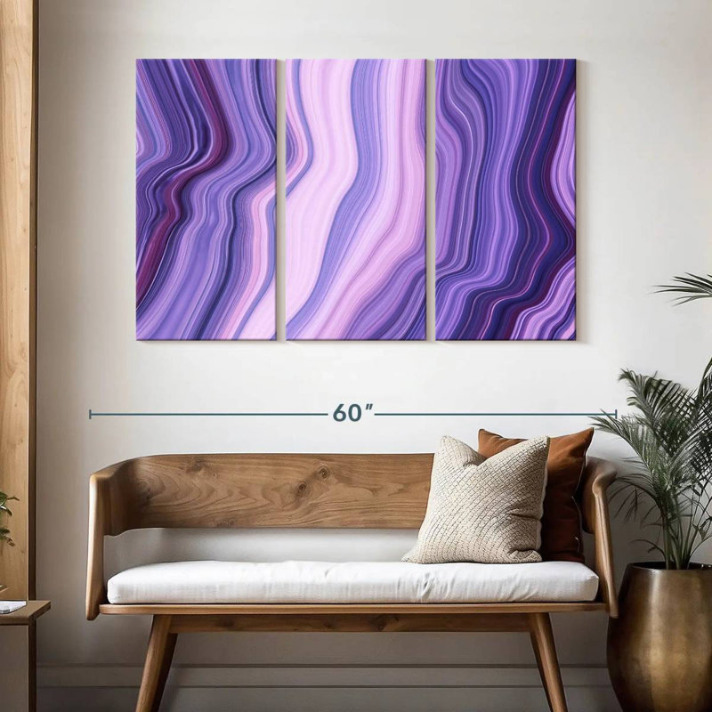 Avery Abstract Purple Layers, 32" H x 50" W