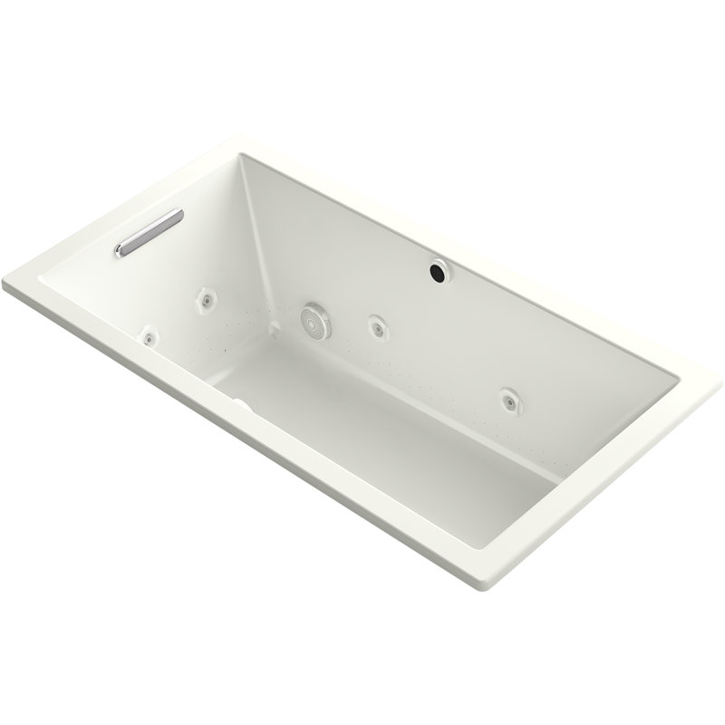 Underscore 60" x 32" Alcove/Tile In Whirlpool Acrylic Bathtub with Heater, Dune