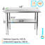 Table de travail en acier inoxydable avec tablette inférieure. Table de préparation en métal. Certifié NSF-49453606