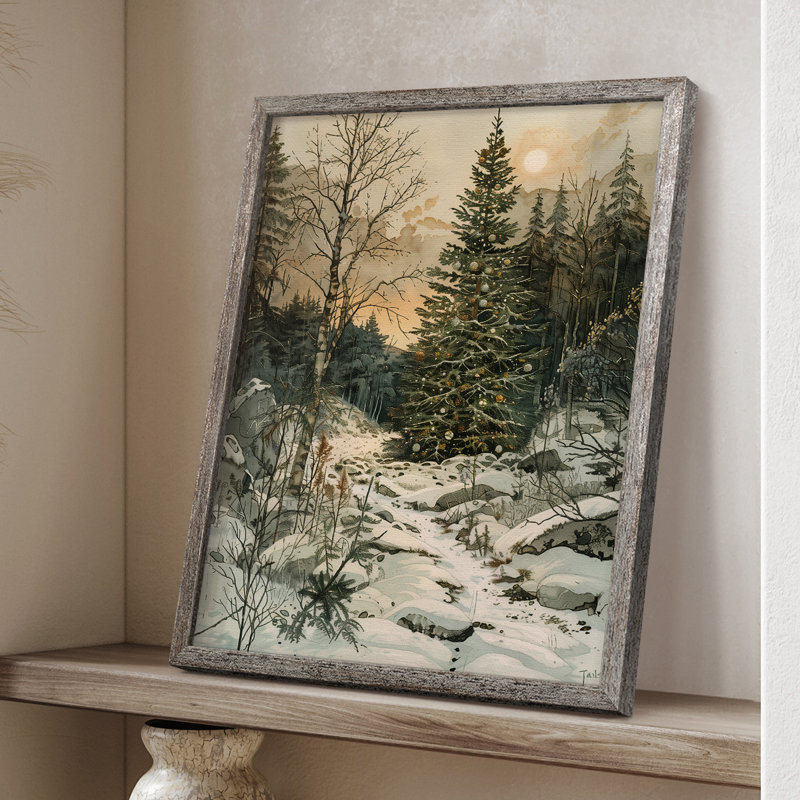 «Christmas Holiday Art DCxxxvii», reproduction d'art encadrée - bois massif, H 11 po x l 9 po