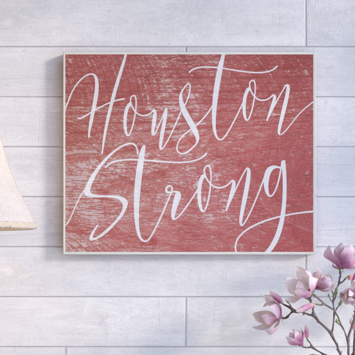 «Houston Strong», reproduction d'art textuel, 10 po x 15 po, Plaque murale