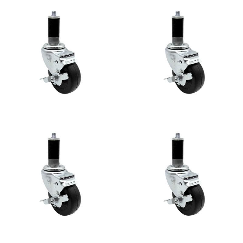 Hard Rubber Swivel Expanding Stem Caster