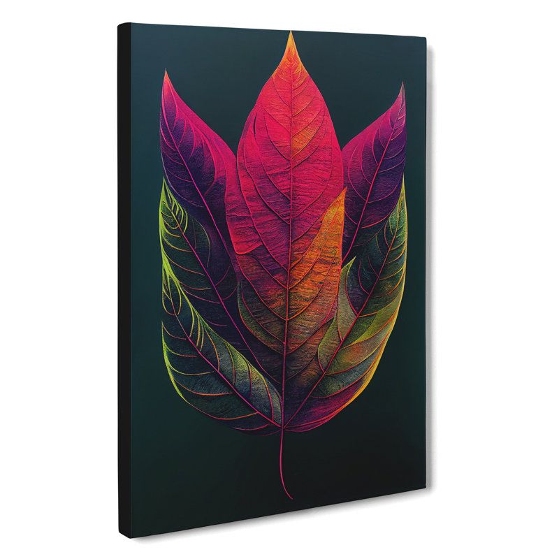 Leaves Painted No.3 - Wrapped Canvas Print, 50cm H x 35cm W x 3cm D