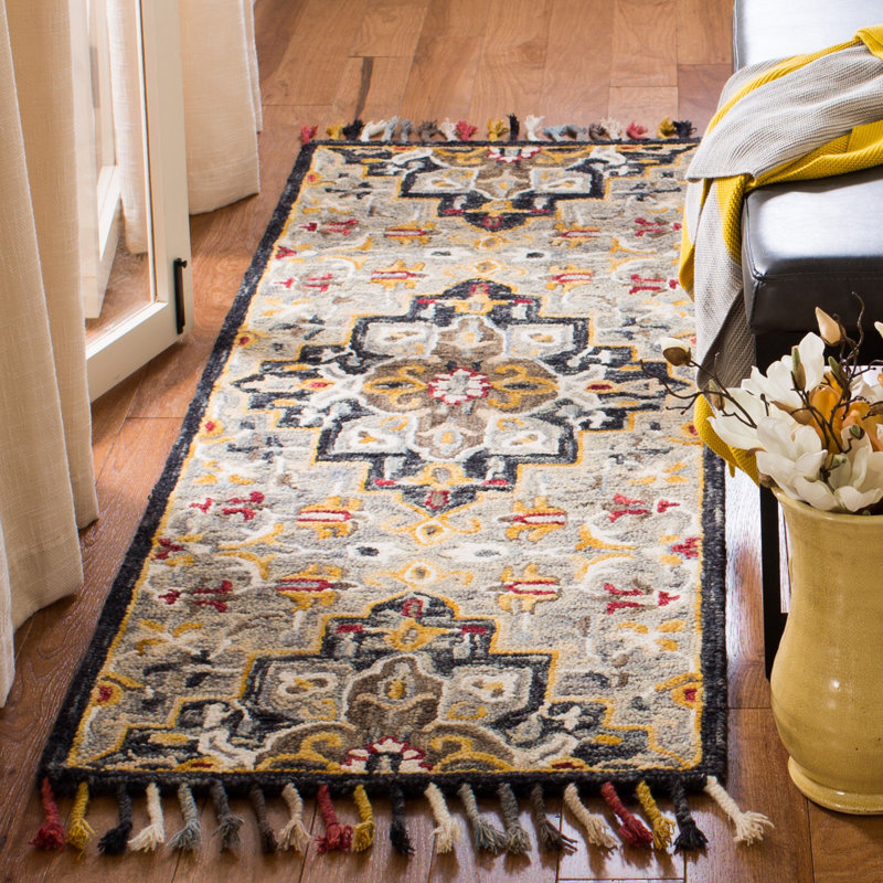 Tapis oriental en laine touffeté à la main Vahakn, Tapis de couloir 2 pi 3 po x 11 pi